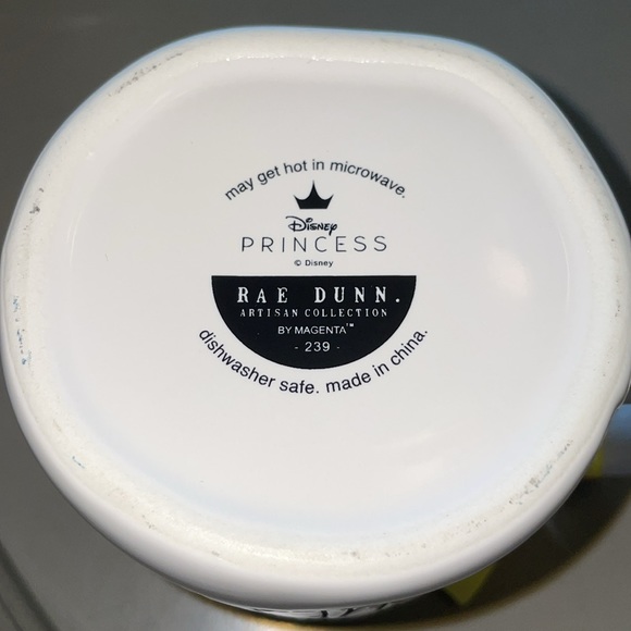 Rae Dunn Be Our Guest Mug with Cogsworth and Lumiere an the back - Picture 6 of 6